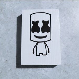 Wood Plaque Cartoon Marshmello